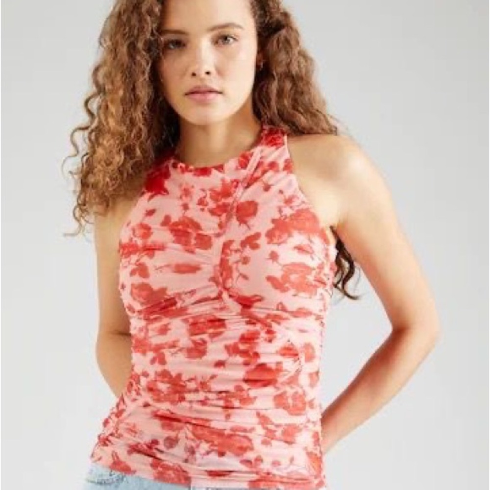NWT Bardot Red Floral Tank Top 0066